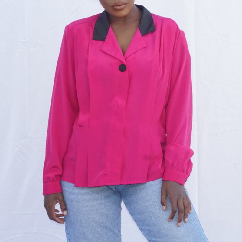 Vintage 80's Long Sleeve Button Up (Medium)